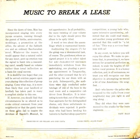 Music to Break a Lease back