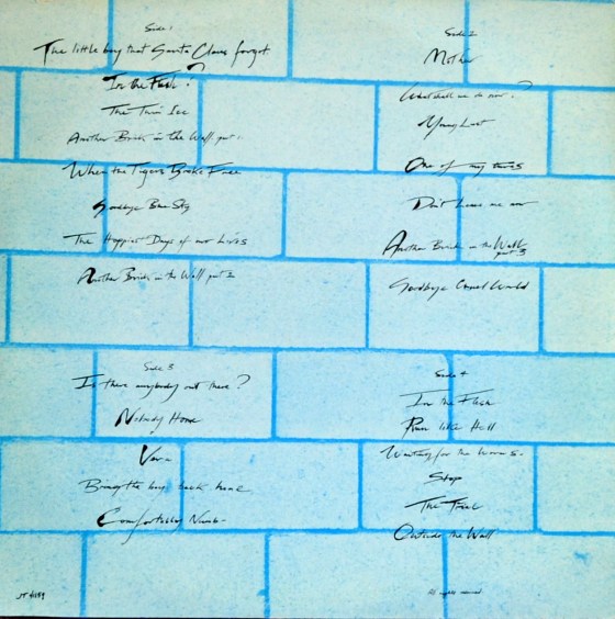 Pink Floyd The Wall Soundtrack back