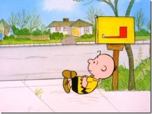 Charlie Brown sitting by the mailbox_thumb