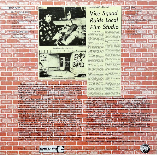 Frank Zappa Rare Meat back